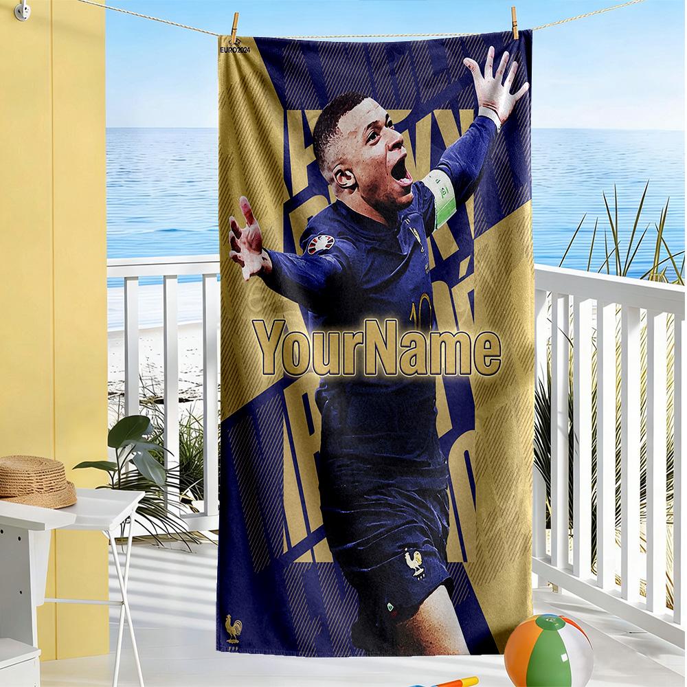 Mbappe Personalisiere deinen Namen Strandtuch Schnelltrocknend Weiche Mikrofaser
