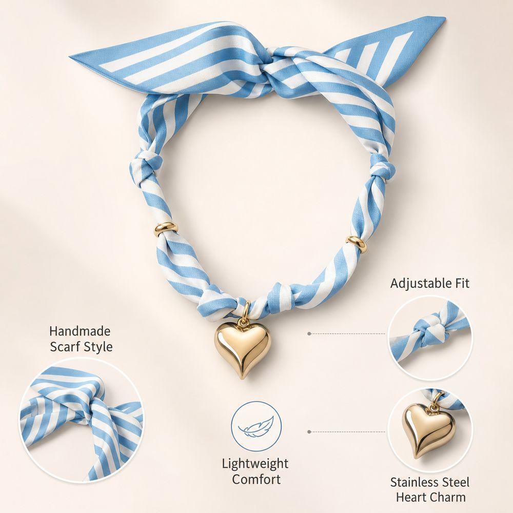 Handgjord Halsduks Halsband Lätt Choker Halsband Gåvor Hjärthänge Outfitaccessoarer