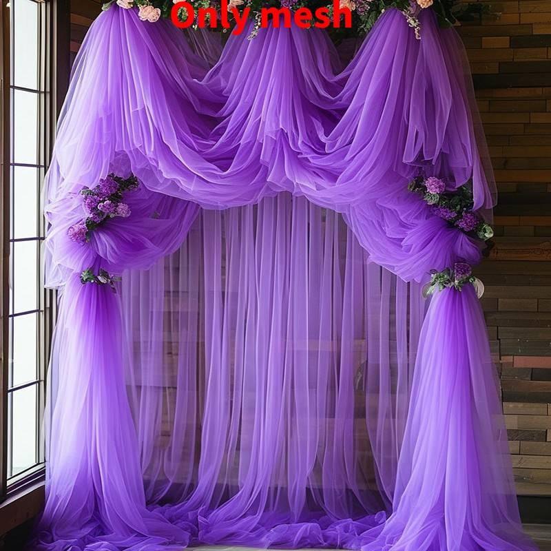 Outdoor Wedding Decor Fabric Bridal Arch Backdrop With Polyester Tulle For Party Event
