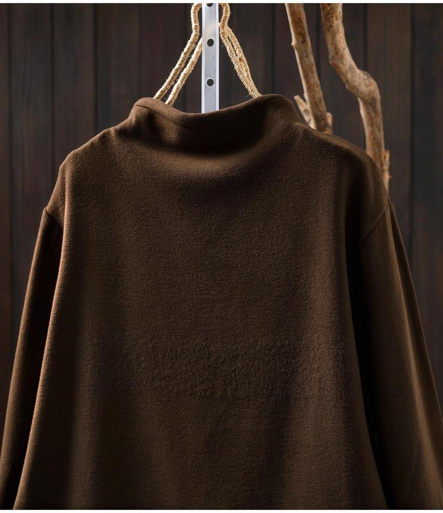 2025 Bojiafan Women's Half-High Collar Plush Sweatshirt with Stylish Colorful Buttons