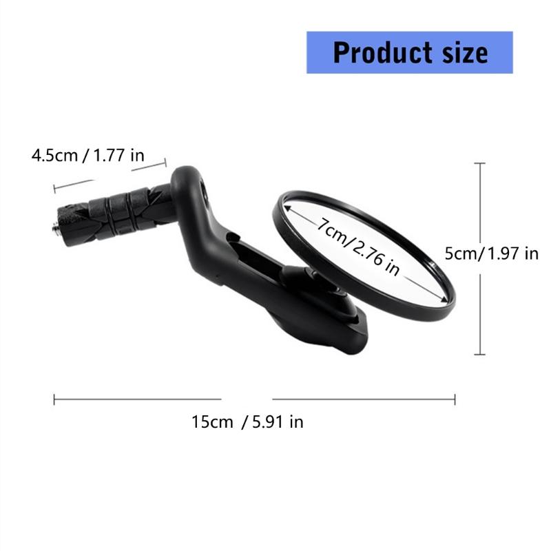 Bicycles Rearview Mirror Adjustable Bicycles Handlebars Mirror Bicycles Handlebars Plug Rearview Mirror Easy to Install