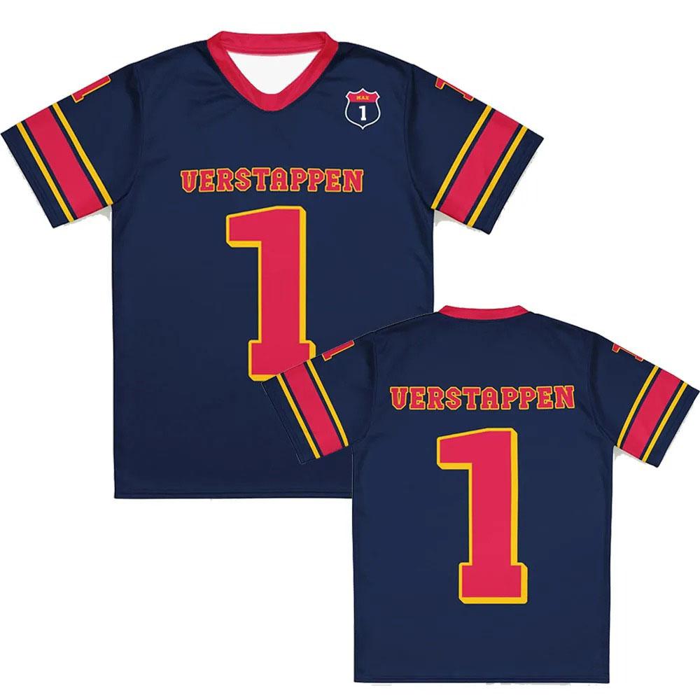 Maximální počet 1 Verstappen dresy Trička s krátkým rukávem Unisex Streetwear Tričko s 3D potiskem Ležérní volné oblečení s kulatým výstřihem