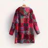 Womens Printed Hooded Jacket Loose Mid-Length Lightweight Long Sleeve Fall Coat