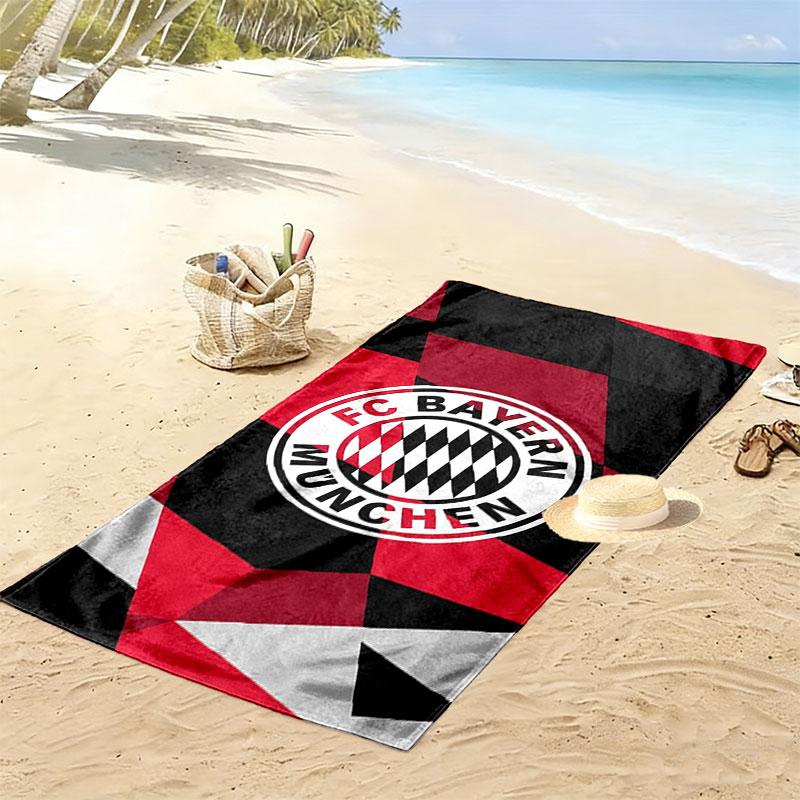 FC Bayern Munchen Print Beach Towel, Large Soft Quick Dry Towel for Beach Camping Swimming