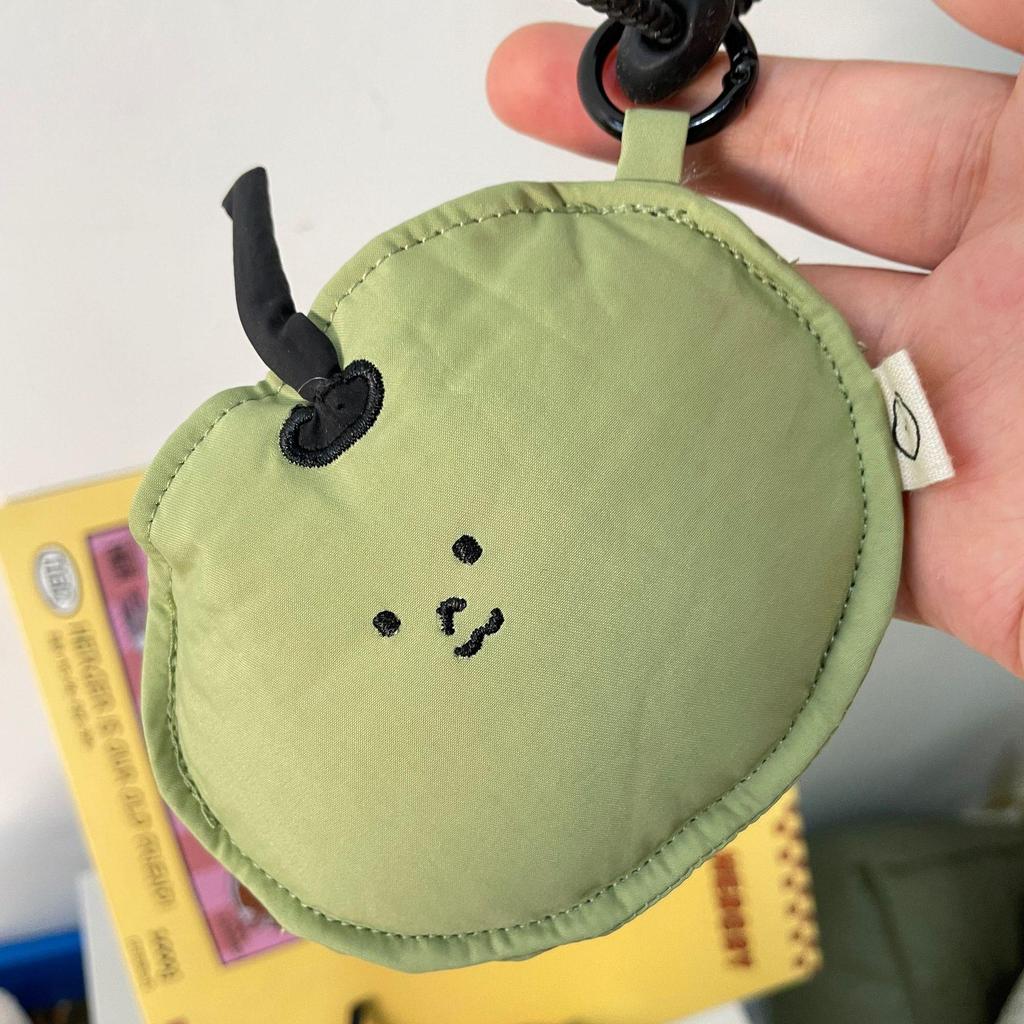 Geantă de depozitare pentru monede și căști Apple în stil crem, drăguță, cu desene animate