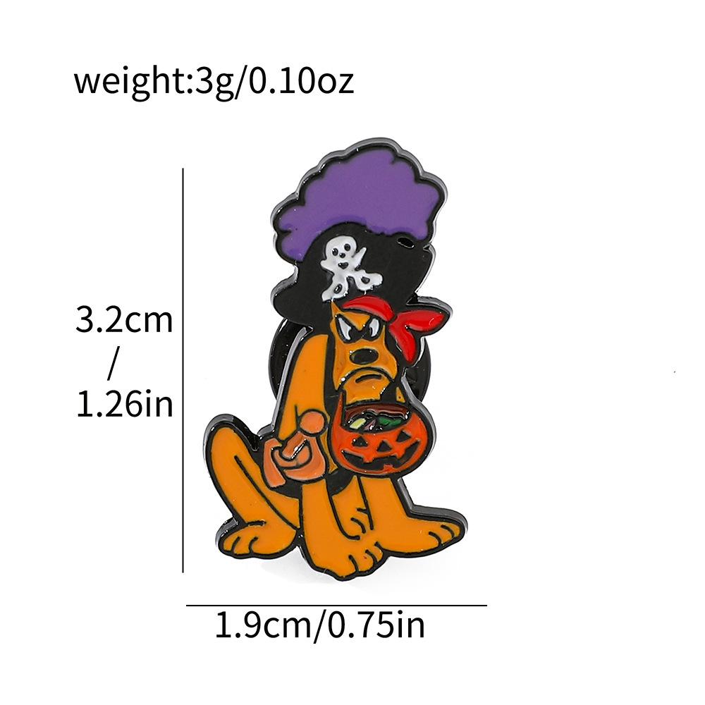 Creative Halloween Theme Mickey Minnie Metal Badge Donald Duck Goofy Dog Alloy Brooch