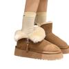 Thick-soled snow boots women's 2025 new winter plush fur integrated thickened Northeast cotton shoes fluffy shoes one pedal