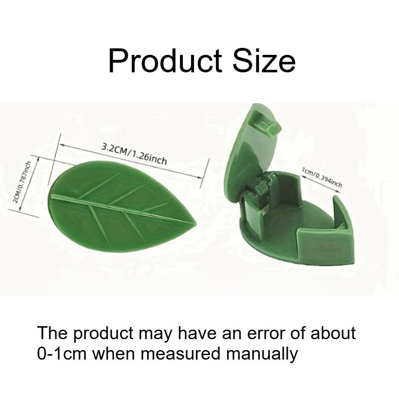 40pcs Green Leaf Shape Self-Adhesive Plant Clips,Durable ABS Plastic Reusable & Weatherproof, Ideal for Garden Vines plant stand