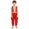 Dětský arabský cosplay kostým Sada Volná vesta Saténové dhoti kalhoty Elastický pas Široké kalhoty Halloweenský převlek