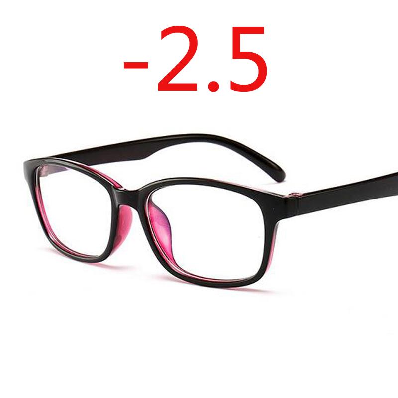 -1.0 -1.25 -1.50 -1.75 -2.0 -2.5 -3.0 To -4.0 Finished Myopia Glasses Women Men Short Sight Eyewear Black Blue Red Frame