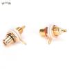 RCA Female Jack 10pcs Plated Rca Connector Gold Panel Mount Chassis Audio Socket Plug Bulkhead White Cycle With Nut Solder Cup
