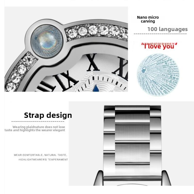 Ladies Watches Exquisite Design Stainless Steel Roman Diamond Waterproof Fashion Luxury Quartz Watch