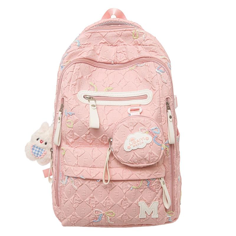 Schoolbag1011 Fashionable New Schoolbag Female Student Korean Version Junior High School Backpack Cute Large Capacity High Value Backpack