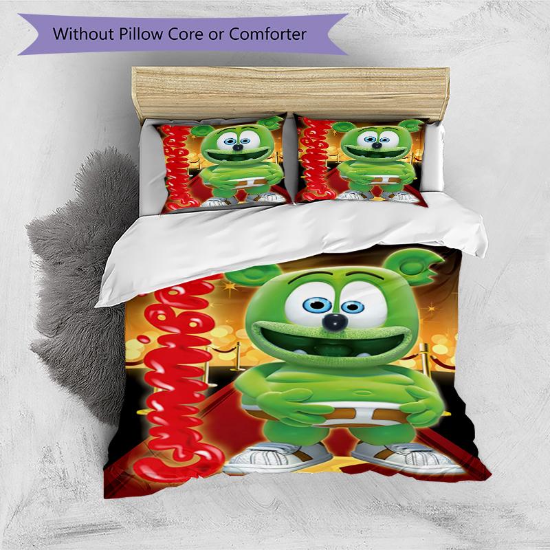 3pcs Gummy Bear1 Design Cover Set - HD Printed Bedding with 1 Cover and 2 Pillowcases - Perfect for Home and Dorm Decor