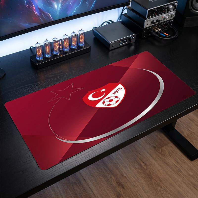 Turkey Football Crest Mouse Pad, Extended Non Slip Rubber Desk Mat for Gaming Office Laptop Fan Gift