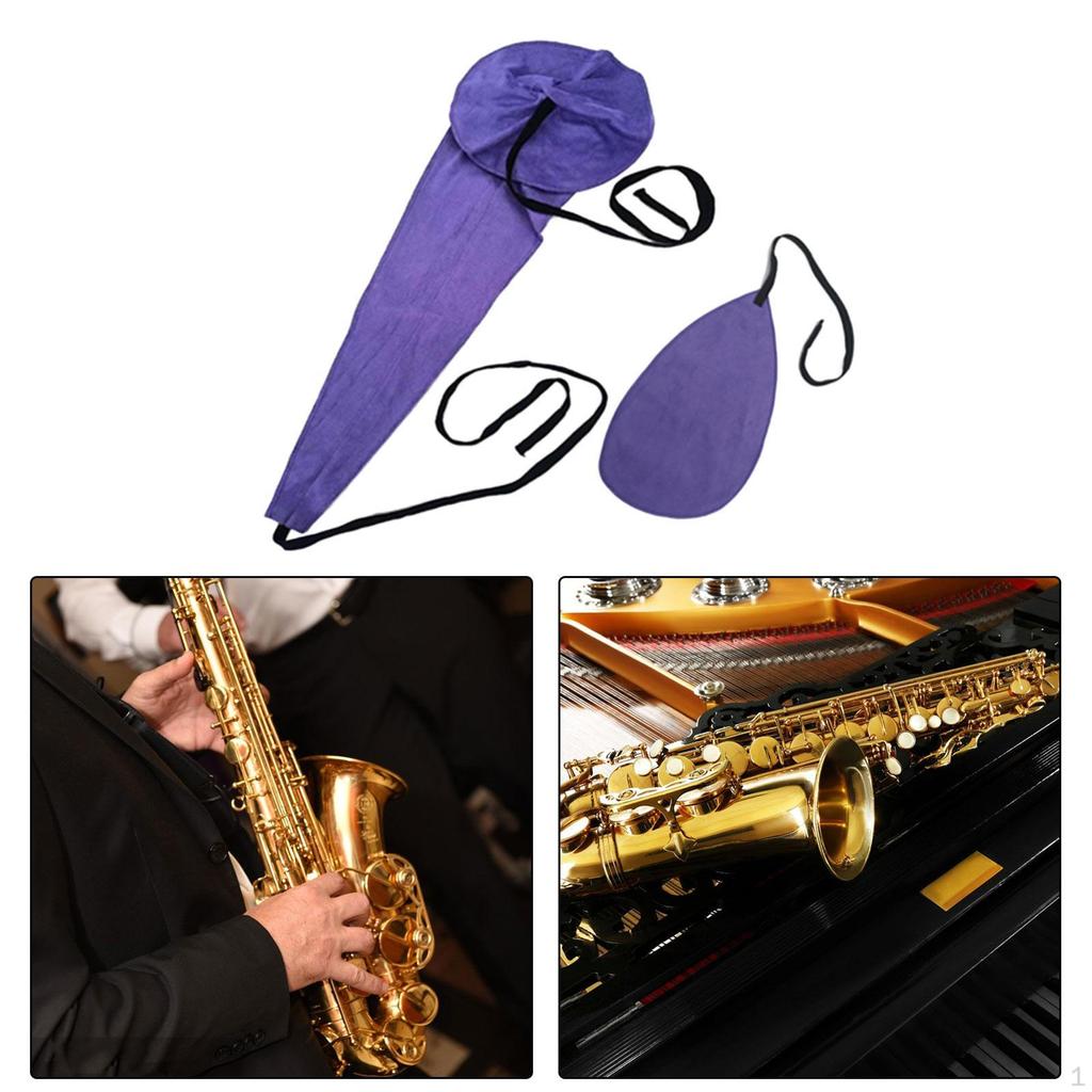 2 Pieces Saxophone Cleaning Cloth Flute Piccolo Soft Convenient Flexible Sax Neck Accessory