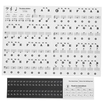 Klaviertastenaufkleber Elektronische Orgel Universaltasten Transparent Notenaufkleber Dekoration Schwarz