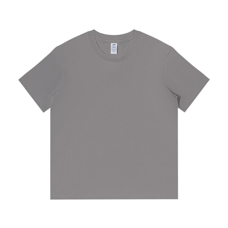 Sommer Einfarbig 230G Schwergewicht Baumwolle Basis T-Shirt Weiß für Herren Lässig All-Match Rundhals Mikro überschnittene Schultern Kurzarm T-Shirt für Damen