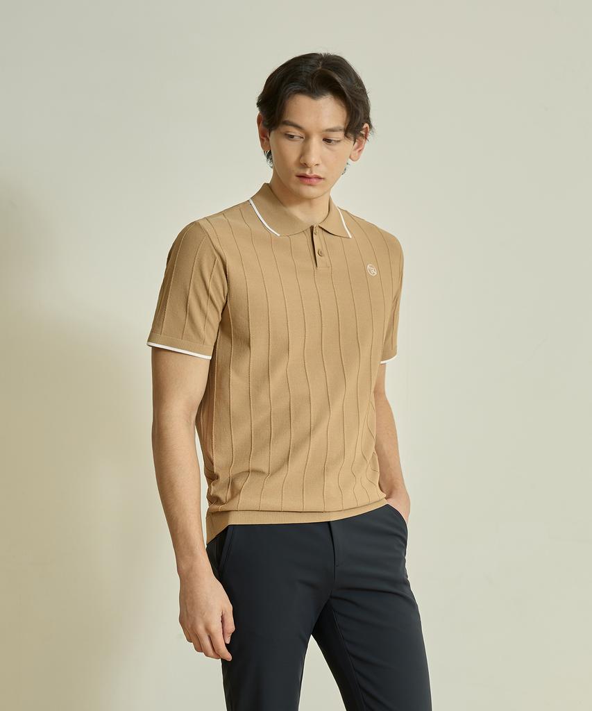 Antomas Mini Cable Knit Polo Men'S - Beige