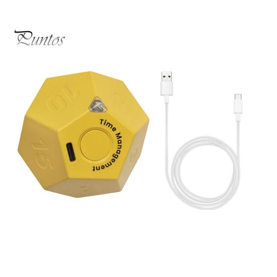 

Мультикубовий таймер Портативний 1/3/5/10/15/20/25/30/45/60/90 хвилин Налаштування Обертовий таймер Режими вібрації Нагадування Навчання Кухар Годинник для вправ жовтий