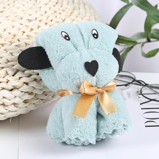 Hair Drying Towel Fluffy Reusable Puppy Shape Lovely Cartoon Coral Fleece Towel Wedding
