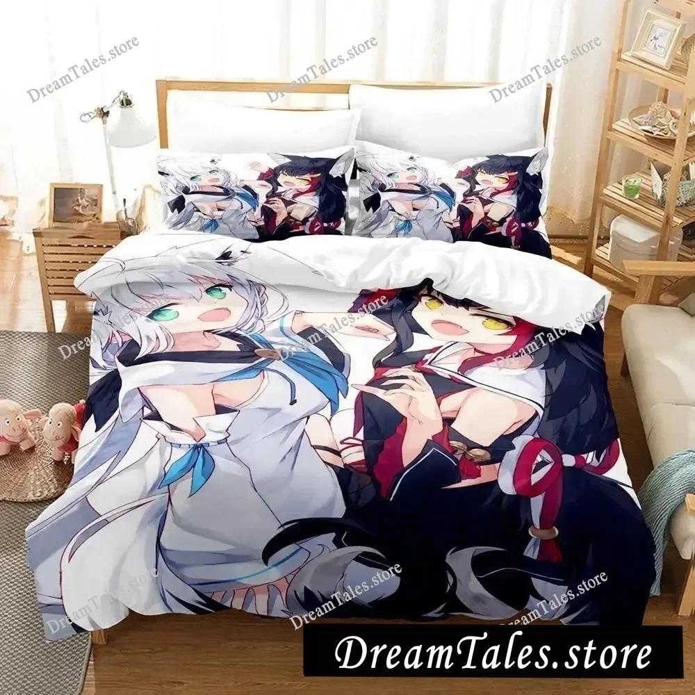 Kawaii Girls Ōokami Mio Bedding Set Single Twin Full Queen King Size Bed Set Aldult Bedroom Duvetcover Sets Bed Sheet Set