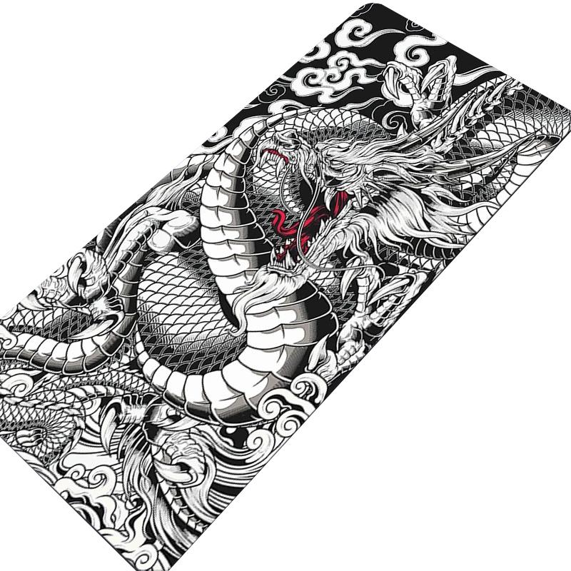 Mouse Pads Black White Dragon Table Mats Computer Mousepad Company Big Desk Pad xcm Large Gamer Mousepads Mouse Mat