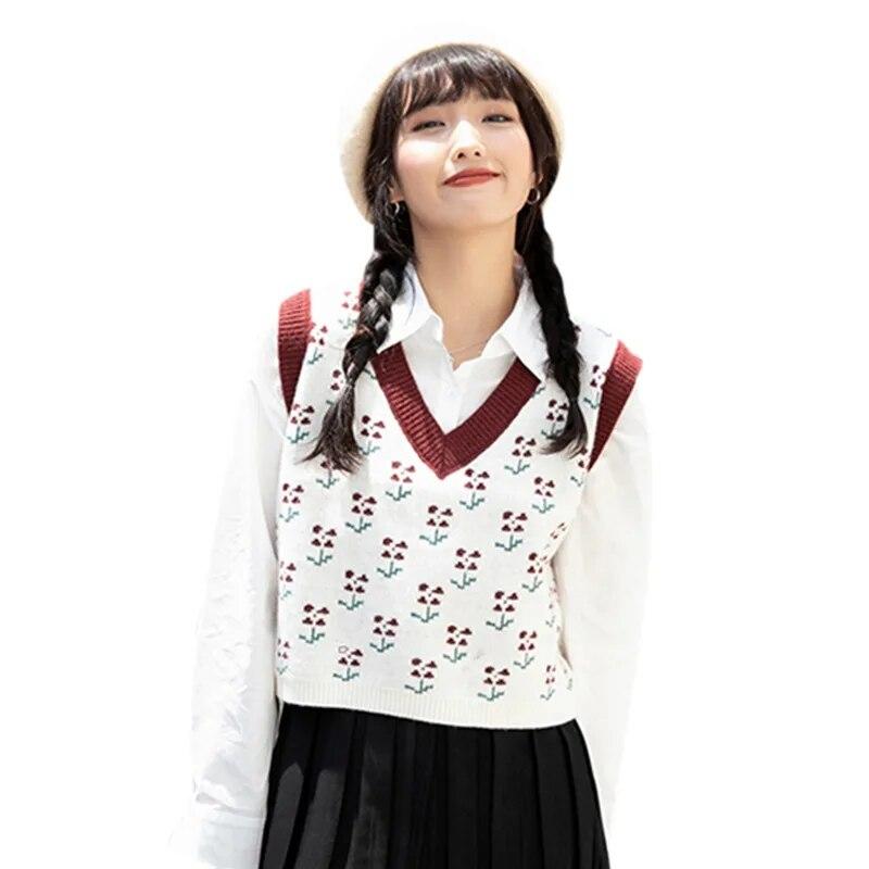 

Свитер-жилет для женщин, топ без рукавов, один размер, жаккардовый свободный крой One Size