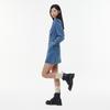 Rap Out-Pocket Shirt-Style Collar Denim Dress Aq1Do260