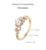 Golden Meteor Moissanite Diamond Ring: 14K Gold Electroplated 925 Silver with Small Diamonds, Luxury Women's Ring for Banquets