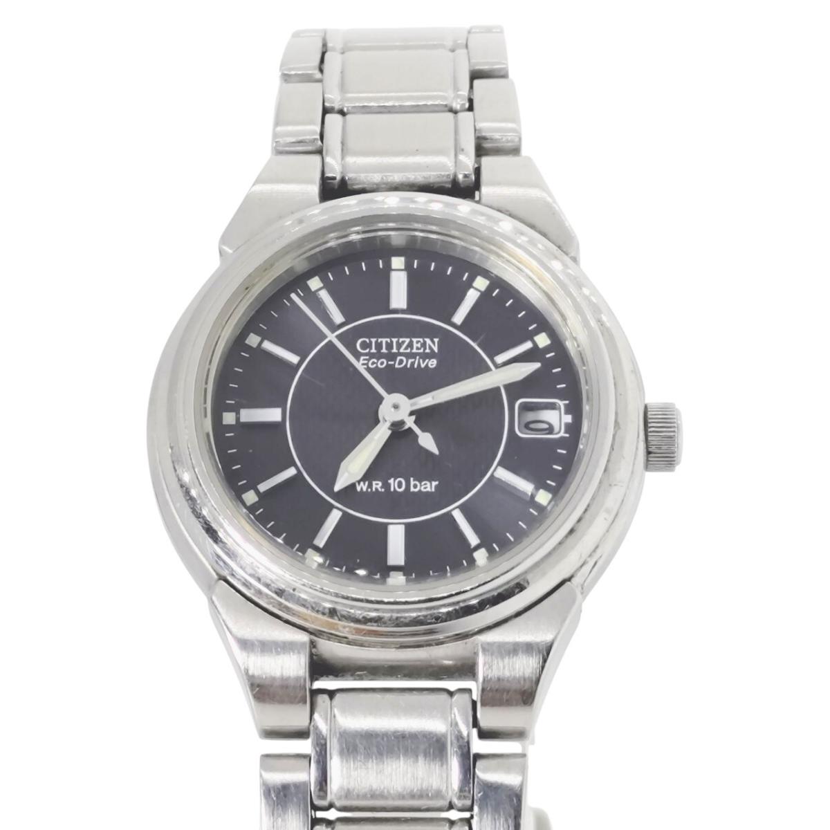 CITIZEN Eco Drive Citizen Eco Drive E011-S027144 Solar Analog Ladies Date Dial black Used working item Body only Arm circumference 16cm