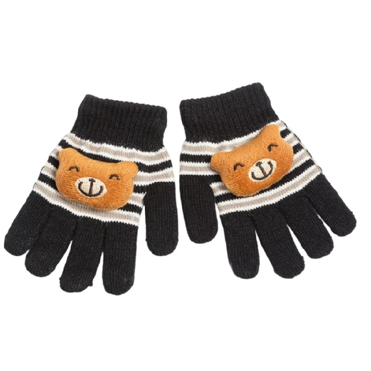 

Vibrant Cartoon Character Children s Gloves Reinforced Thumb Split Finger Mittens For Cold Weather Protections чорний