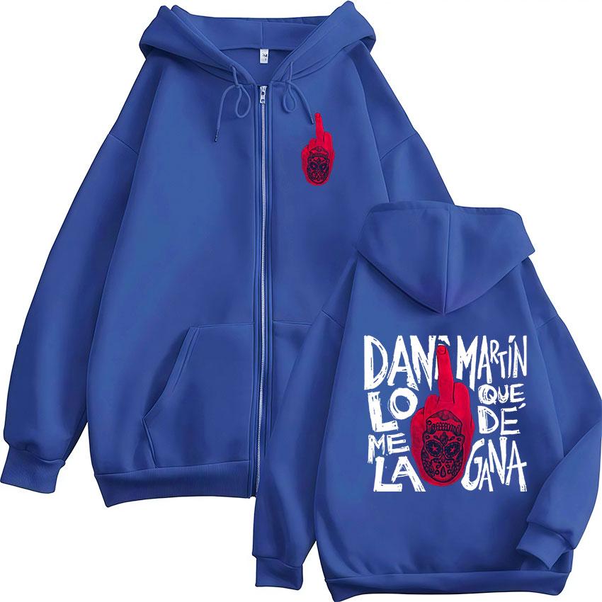 Dani Martin Lo Que Me De La Gana Tour Zipper Hoodie Men's Retro Long Sleeve Oversized Jacket Sweatshirt Streetwear