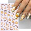 2pcs Autumn Pumpkin Nail Stickers 3D Maple Leaf Pine Fruit Self-Adhesive Nail Decals Slider DIY Thanksgiving Manicure Decoration