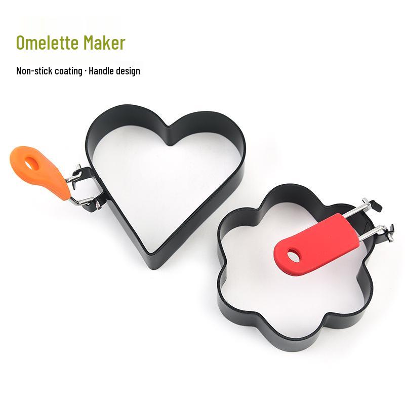 Heart-Shaped Stainless Steel Egg and Cookie Mold Cooking Tool