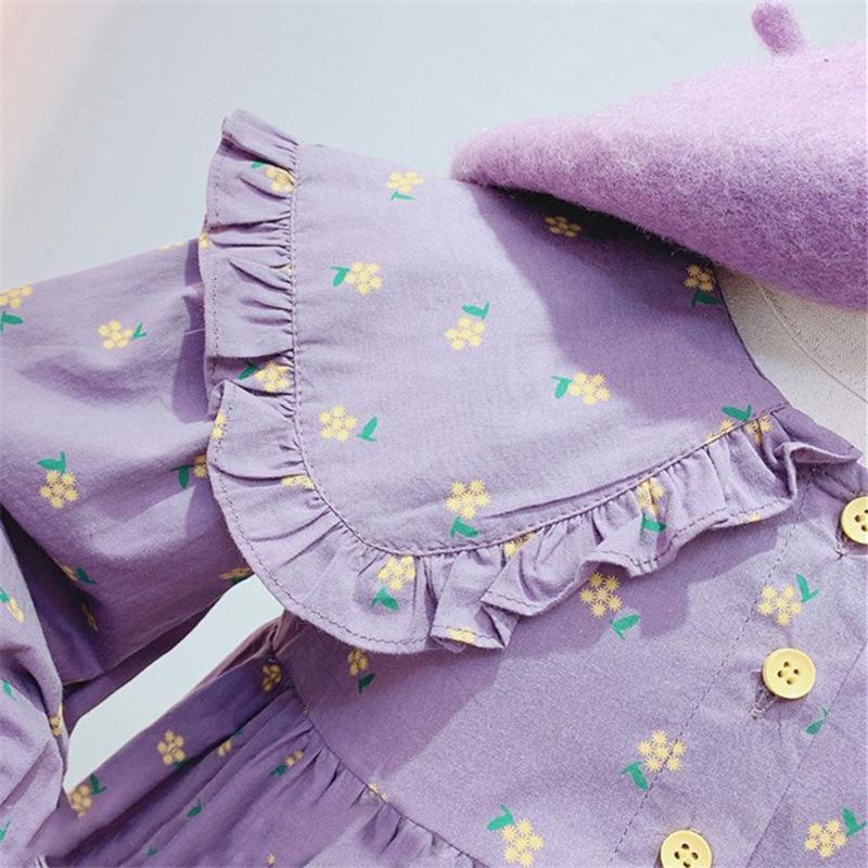 Podzimní ležérní holčičí dívčí šaty s dlouhým rukávem Dětské šaty pro batole princezna letní šaty