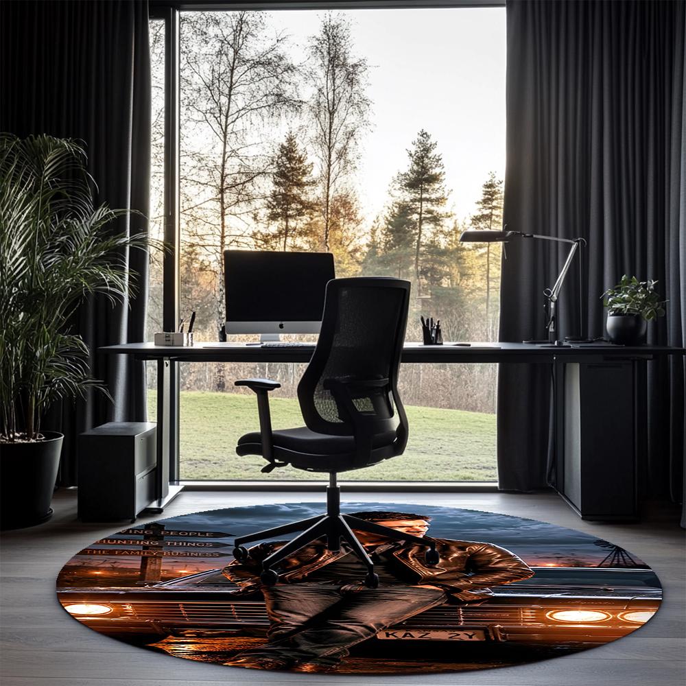 Supernatural Printed Round Rug Carpet Chair Rug Area Rug Entryway Doormats,for Office Chair Living Room Bedroom Kitchen Room.