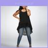 Solid Color Lace Floral Plus Size Asymmetric Shirt Dress With O Neck For Women