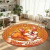 Mandala Ornament (270) Theme Round Crystal Velvet Rug Custom Name Text Personalized Floor Mat Home Decor Non Slip Crystal Carpet