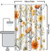 Yellow Flowers Pattern Bathing Curtain  Bathroom Shower Curtain Waterproof With 12 Hooks Home Deco Free Ship