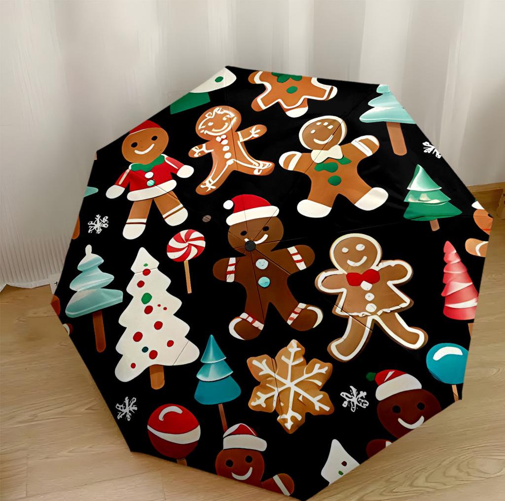 Weihnachts-Magie-Nacht Kompakter Reise-Automatikschirm Kompakt & Langlebig 8-Rippen-Design Stabile Konstruktion Reise-Essential Mode-Liebhaber