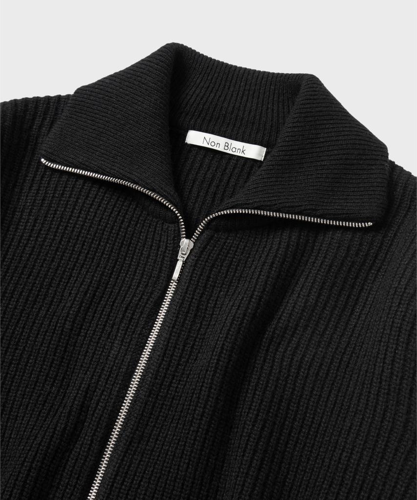 NONBLANK Loose Fit Zip-Up Collar Knit_Black