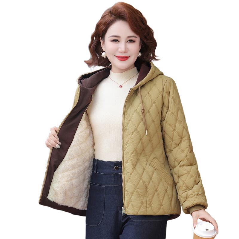 Yalu Women's Winter Fleece-Lined Hooded Padded Short Jacket