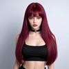 Best-selling 26-inch synthetic wig for long straight hair for cosplay, Halloween everyday wig, high-temperature hairpiece
