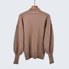 High Quality Autumn and Winter Half Turtleneck Knitting Sweater Sunken Stripe Long Sleeves Idle Style Pure Color Base Pullover Heattech Women's Top