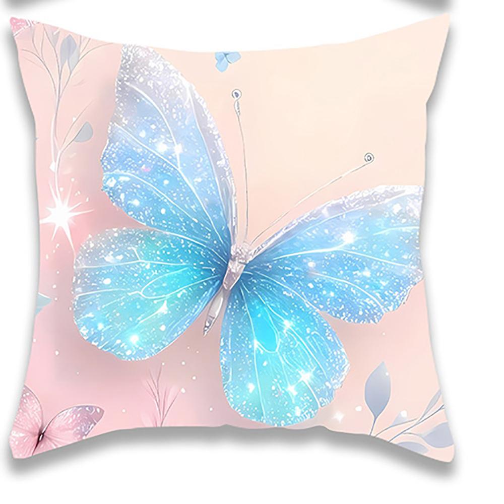 

Butterflies with Sparkling Crystal DesignSuitable for sofa car bedroom decorative cushion cover pillow cover 16x16Inch