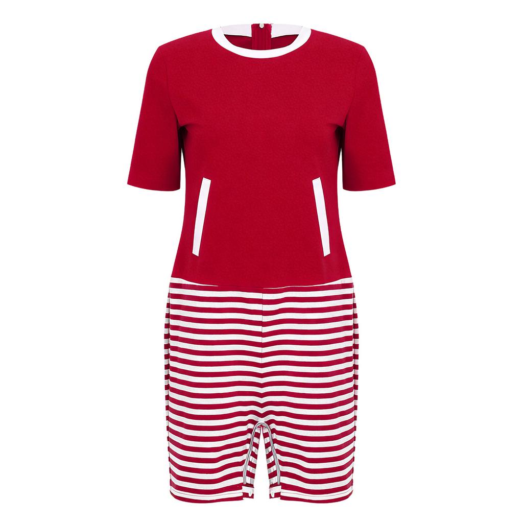Tuta adattiva da donna per anziani con cerniera posteriore cerniera all'inguine Color Blocking Anti-strappo Tuta intera Bodysuit Alzheimer