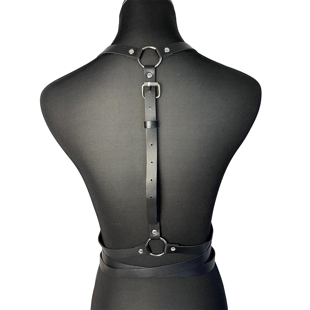 Women'S Pu Leather Harness Belts Exotic Gothic Harness Street Style Adjustable Daily Wear Clothing Accessories