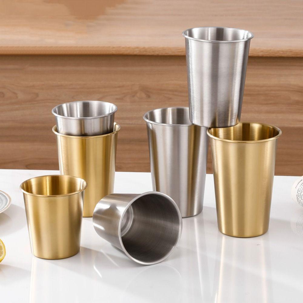 400/500ML Stainless Steel Cup Thickened Drinking Cup Wine Cup Beer Cup  Kitchen