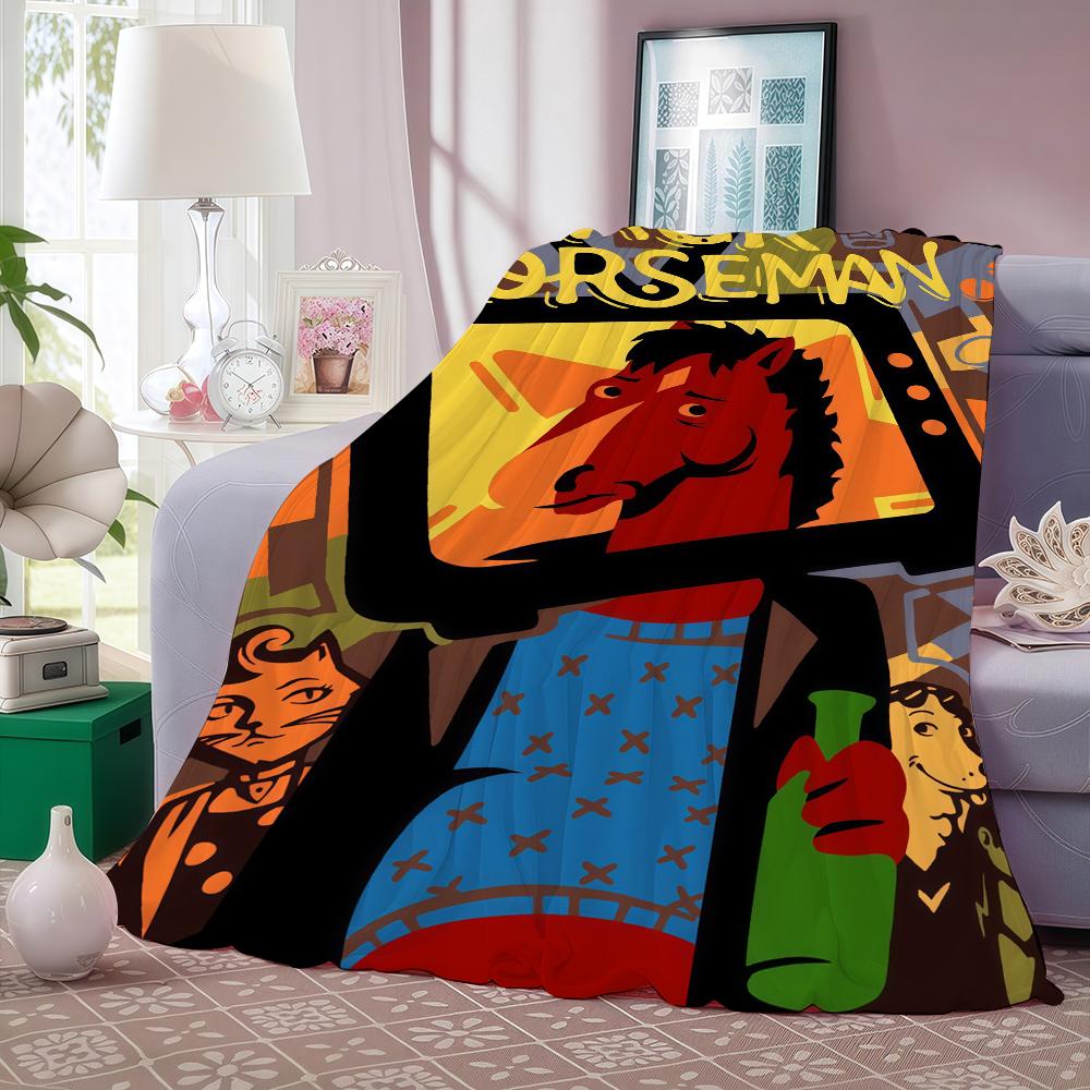 Funny TV B BoJack H Horseman Blanket For Sofa Office Bed Plane Travel Sleep Read Relax Camping Soft And Warm